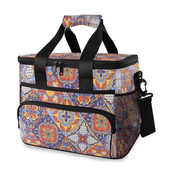 Cooler bag Mexican Talavera Moroccan 15L Insulated Lunch Bag Large Cooler Suitable for camping and picnics