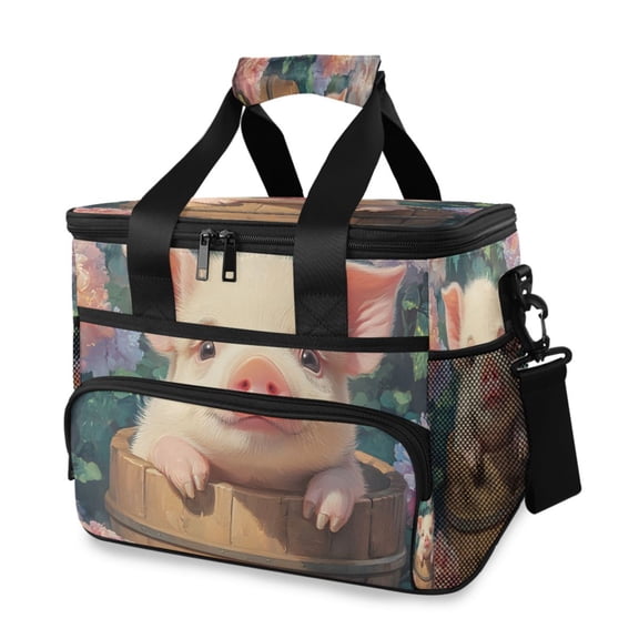 Cooler bag Pig Barrel Flower 15L Insulated Lunch Bag Large Cooler Suitable for camping and picnics