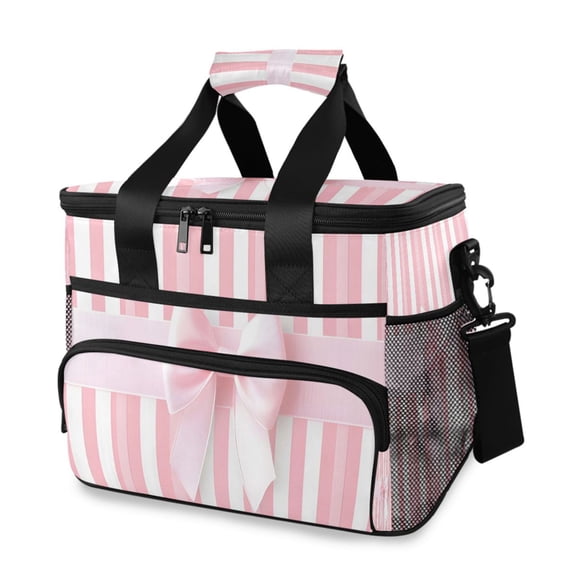 Cooler bag Pink Bow 15L Insulated Lunch Bag Large Cooler Suitable for camping and picnics
