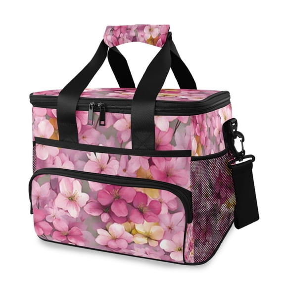 Cooler bag Pink Flower Print 15L Insulated Lunch Bag Large Cooler Suitable for camping and picnics
