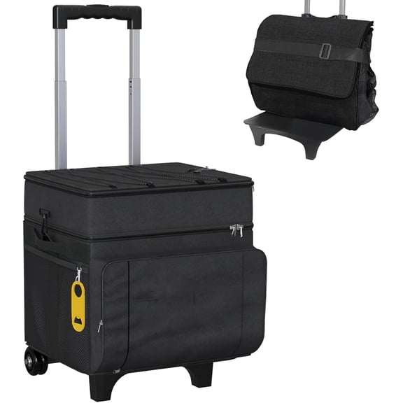 Cooler with Wheels and Handle, Portable Collapsible Soft Cooler, Leakproof Insulated Cooler for Beach, Camping, Travel, Outdoor