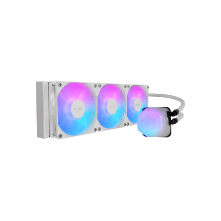 360 Elite Liquid White AIO CPU Liquid Cooler, R9|Ultra 7, Ceramic Bearing Pump, Translucent a RGB Cover, 360 Radiator, PWM Fans, AMD Ryzen AM5|4, Intel LGA 1851|1700 Platform Design by Cooler Master