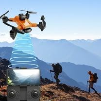 Coolest 14 Year Old Boy Gifts - Foldable FPV Drone with Electrionic Regulation 1080P Wifi Camera Optic-Flow Function; Gesture Control Rc Quadcopter for Kids Adults, Sensor, Orange, One Size