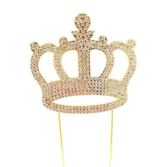 Coolest Bear Rhinestone Crystal Cake Topper "Crown", Gold