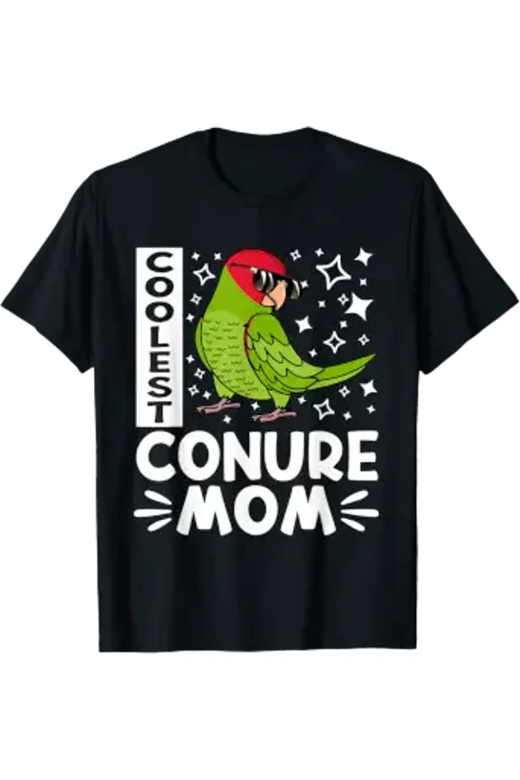 Coolest Conure Parrot Mom I Cherry-Headed Conure T-Shirt