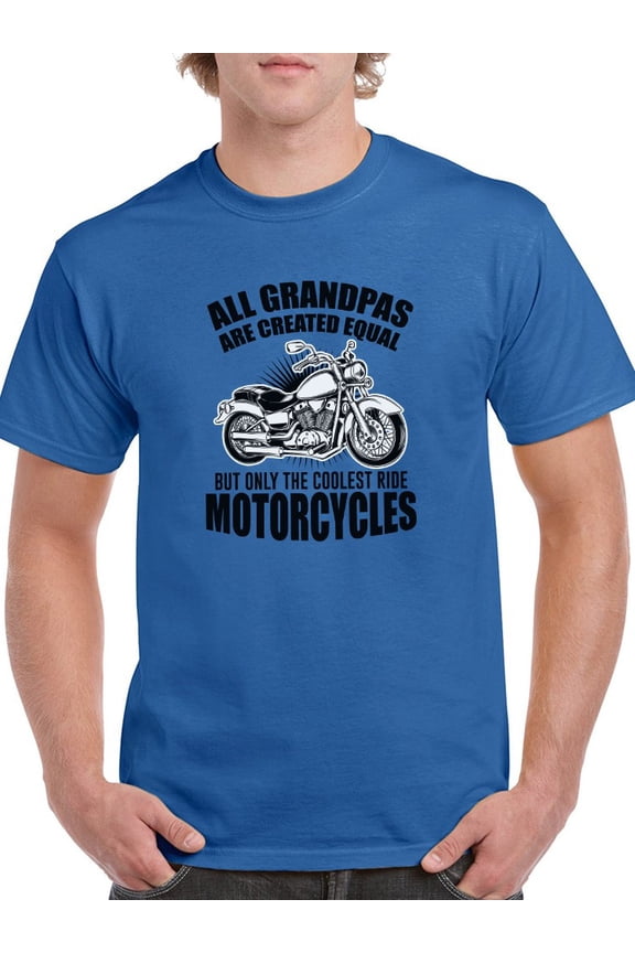 Coolest Grandpas Ride Motorcycles Men Royal Blue T-Shirt, Male Medium