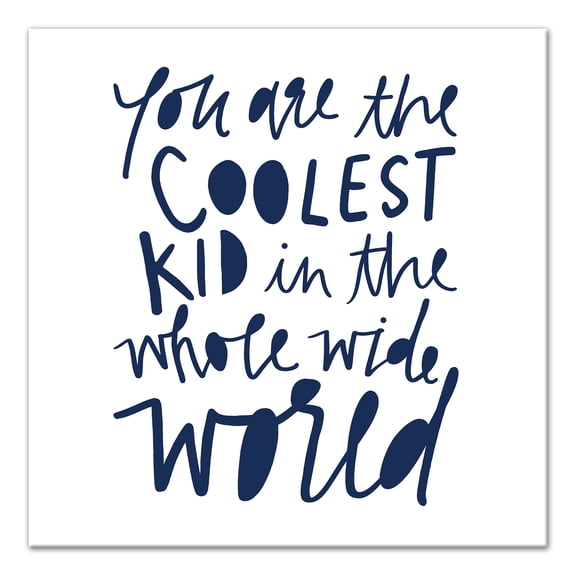 Creative Products Coolest Kid Blue Text 12x12 Canvas Wall Art