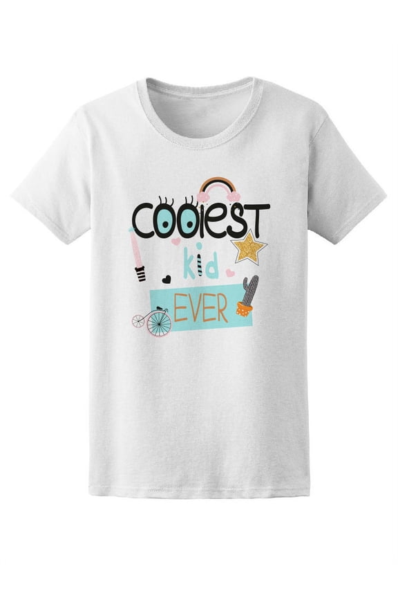 Coolest Kid Ever Trendy Doodles T-Shirt Women -Image by Shutterstock, Female Medium