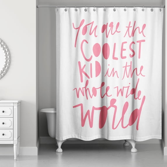 Creative Products Coolest Kid Pink Text 71x74 Shower Curtain