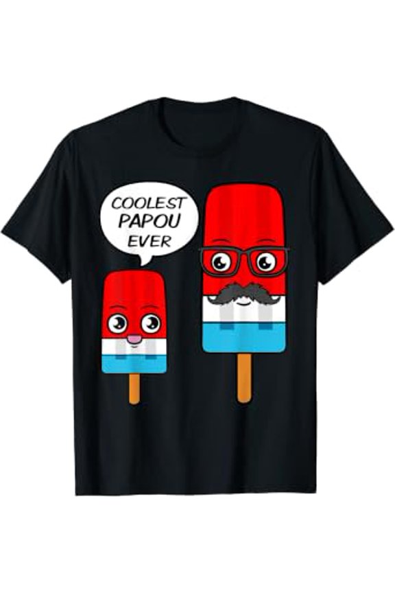 Coolest Papou Ever Greek Father'S Day Popsicle Ice Cream T-Shirt
