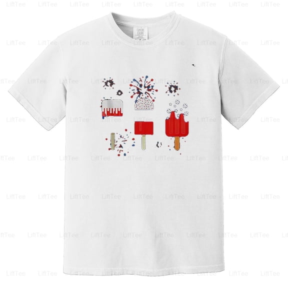 Coolest Pop Ever Popsicle Funny Retro Bomb Pop 4th July USA Patriotic Sweet Comfort Color T-Shirt Unisex, up to 4XL