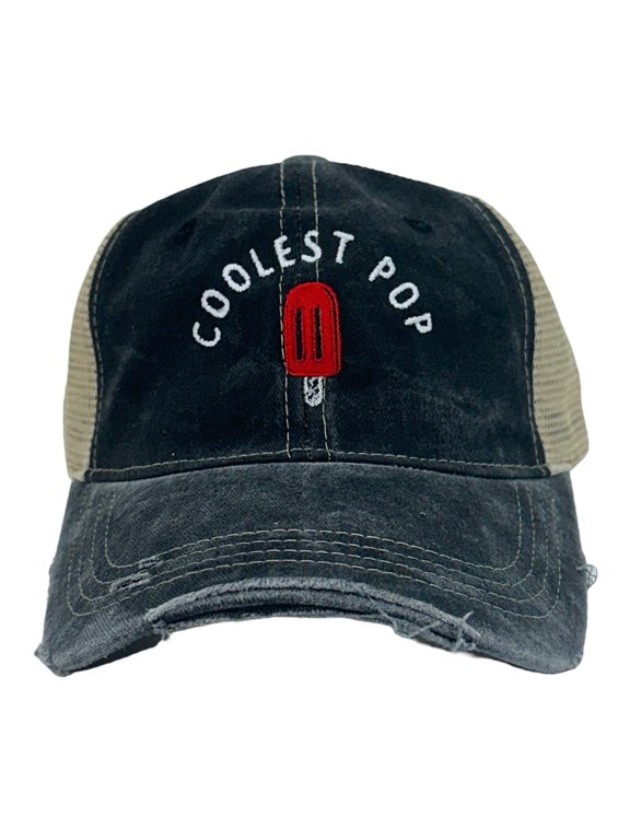 Coolest Pop Hat Funny Best Dad Ever Popsicle Cool Fathers Day Trucker Cap