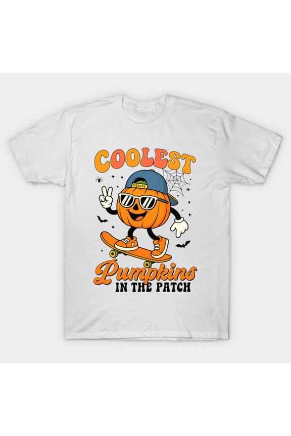 Coolest Pumpkin In The Patch Funny Groovy Halloween Retro Costume H1814 Unisex T-Shirt, Up to 5XL