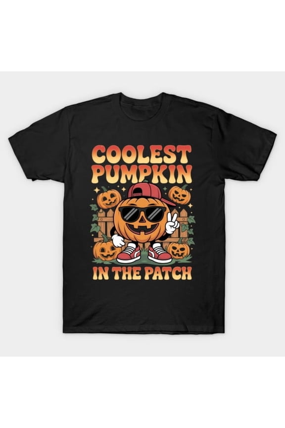 Coolest Pumpkin In The Patch Funny Halloween Retro Autumn Fall Costume G4953 T-Shirt, for men and women, Up to Size 5XL