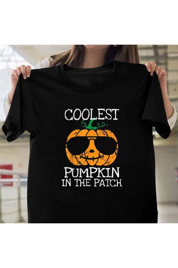 Coolest Pumpkin In The Patch Funny Kids Boys Girls T-Shirt Unisex, up to 5XL