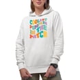 thumbnail image 1 of Coolest Pumpkin in the Patch, Autumn or Fall Themed Quote, Groovy Retro Wavy Text Merch Gift, White Hooded Sweatshirt or Hoodie, Small, 1 of 5