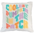 thumbnail image 1 of Coolest Pumpkin in the Patch, Autumn or Fall Themed Quote, Groovy Retro Wavy Text Merch Gift, White Pillow Case 20X20 IN, 1 of 5