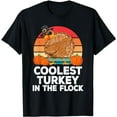 thumbnail image 1 of Coolest Turkey In The Flock Thanksgiving Fall Dabbing Boys T-Shirt, 1 of 5