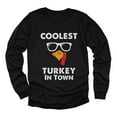 thumbnail image 1 of Tstars Coolest Turkey Shirt Little Turkey Thanksgiving Toddler Kids Long sleeve T-Shirt 3T Black, 1 of 6