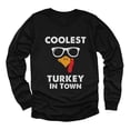 thumbnail image 1 of Tstars Coolest Turkey Shirt Little Turkey Thanksgiving Youth Kids Long Sleeve T-Shirt Small Black, 1 of 6