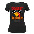 thumbnail image 1 of Coolest Turkey in Town Thanksgiving Funny Cool Sunglasses Women's T-shirt For Women, L, Black, 1 of 6