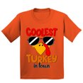 thumbnail image 1 of Coolest Turkey in Town Thanksgiving Funny Cool Sunglasses Youth T-shirt For Kids, M, Orange, 1 of 6