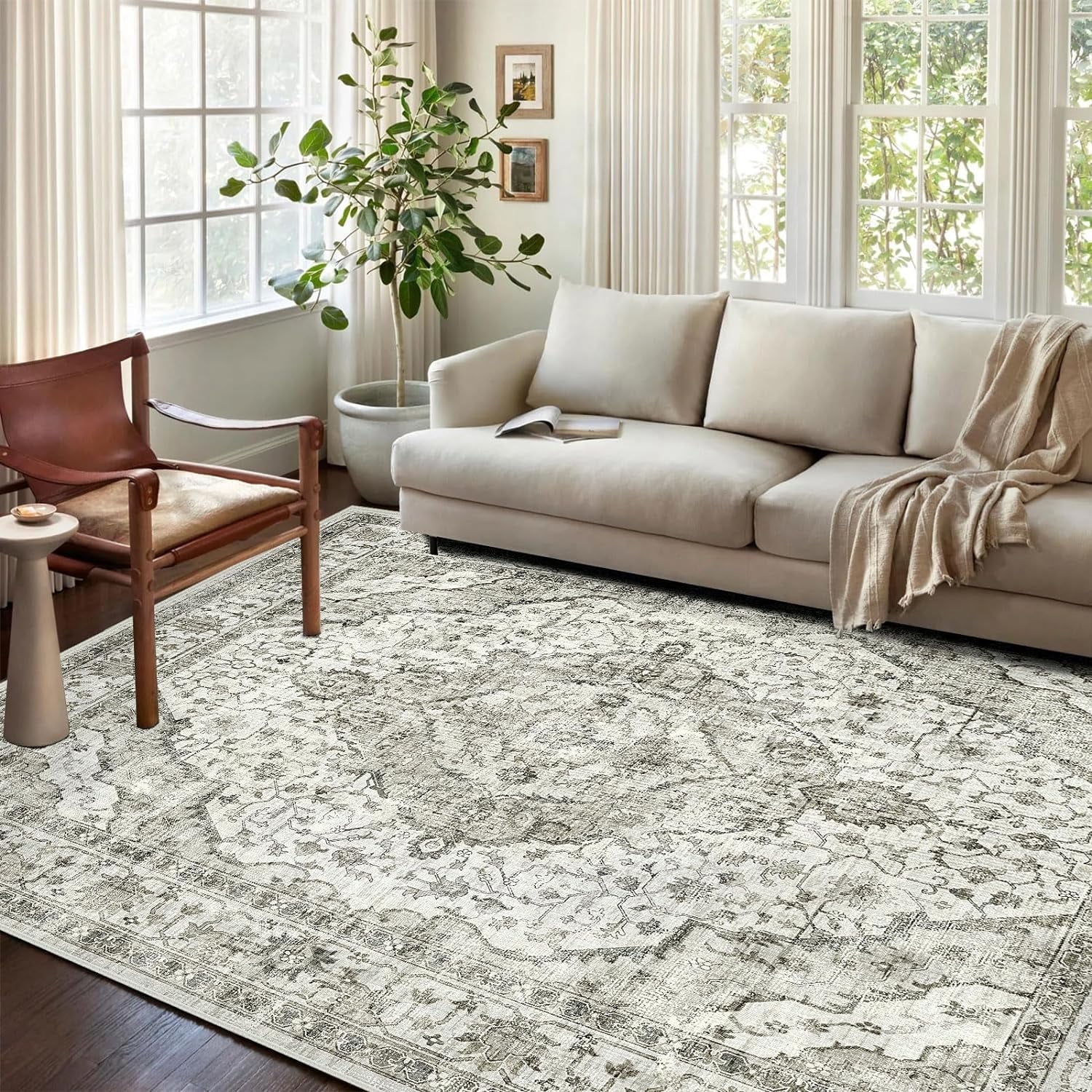 Coolhut 8x10 Feet Bohemian Vintage Large Rug, Hypoallergenic, Machine ...