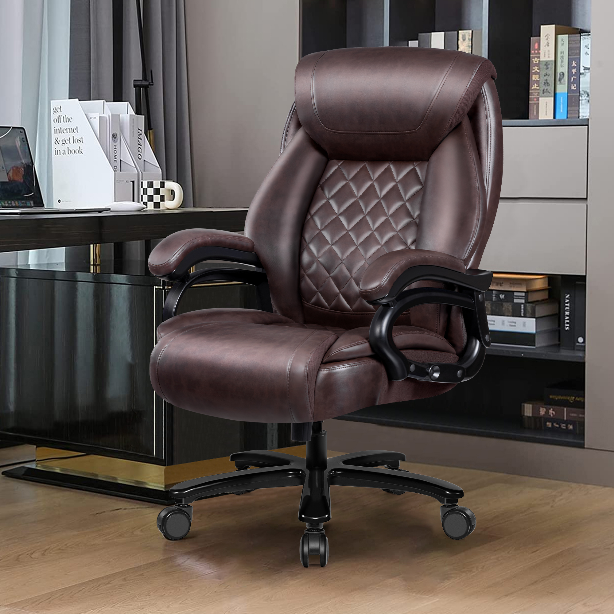 Coolhut Big and Tall 500lbs Office Chair,Heavy Duty Large PU Leather