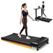 COOLHUT Under Desk Treadmill, Walking Pad 3 in 1 Folding Treadmill, Walking Jogging Treadmills for Home Office, 2.5HP Low-Noise Treadmill LED Display and Knob Speed Adjustment, Silver