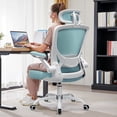 thumbnail image 1 of COOLHUT Office Chair Ergonomic Desk Chair, High Back Office Chair with Headrest, Big and Tall Comfy Home Office Desk Chair Lumbar Support Breathable Mesh Office Chair, Light Blue, 1 of 13