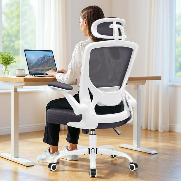 COOLHUT Office Chair Ergonomic Desk Chair, High Back Gaming Chair, Big and Tall Reclining Comfy Home Office Chair Lumbar Support Breathable Mesh Computer Chair Adjustable Armrests 400LBS, Dark Gray