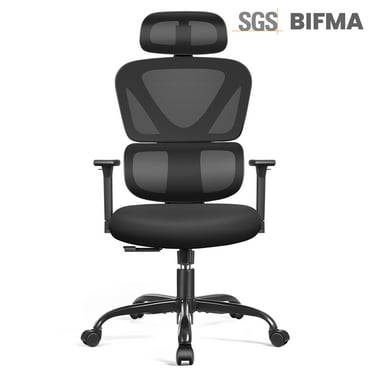 Coolhut Ergonomic Office Chair, High Back Adjustable Computer Desk Chair with Lumbar Support, 300lb, Black
