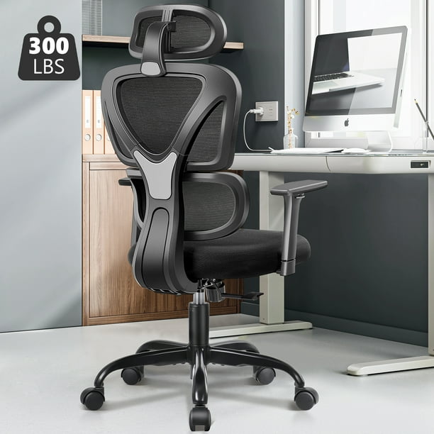 Coolhut Ergonomic Office Chair, High Back Adjustable Computer Desk Chair with Lumbar Support, 275lb, Black