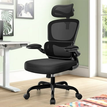 COOLHUT Ergonomic Office Chair, High Back Mesh Desk Chair with Lumbar Support and Adjustable Headrest, Home Office Chair, Computer Gaming Chair, 300lbs, Black
