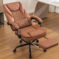 Coolhut High Back Lumbar Support Ergonomic Chair with Foot Rest Reclining, Padded Armrests (3 Colors)