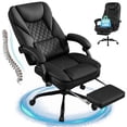 thumbnail image 1 of COOLHUT Executive Office Chair, Big and Tall Office Chair with Footrest Reclining Faux Leather Chair High Back Lumbar Support Ergonomic Office Chair with Padded Armrests, Black, 1 of 9