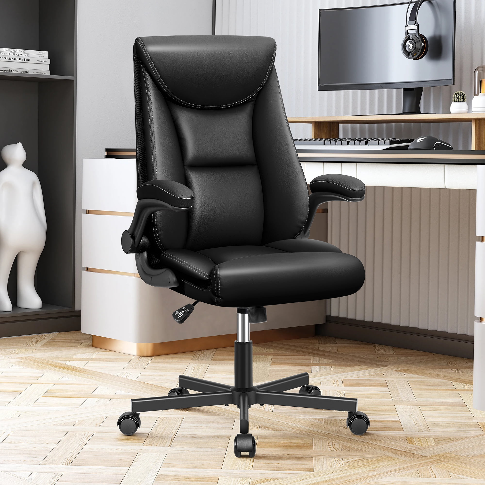 Coolhut Executive Office Chair, Leather Ergonomic Big and Tall Home ...