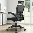 thumbnail image 1 of COOLHUT Ergonomic Office Chair, Home Office Chair with Adjustable Lumbar Support, Comfy Mesh Home Office Chair with Flip-up Arms, Swivel Computer Desk Chair, Black, 1 of 9
