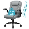 thumbnail image 1 of COOLHUT Leather Office Chair, Big and Tall Office Chair 400LBS Wide Seat Ergonomic Computer Desk Chair High Back Executive Leather Chair Adjustable Task Chair Lumbar Back with 8-Year Warranty, Gray, 1 of 10