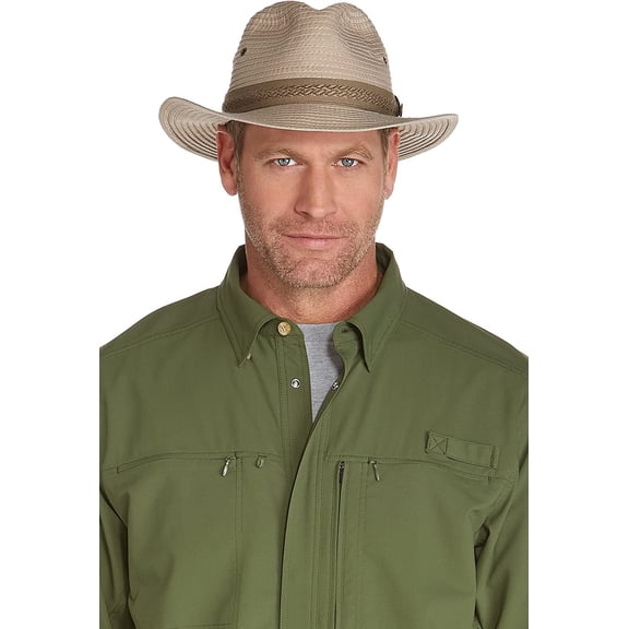 Coolibar Men's Packable Fedora - UPF 50+ Sun Protection - Holden in Khaki