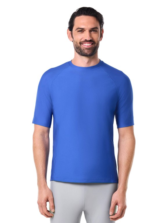 Men's Short Sleeve Swim Shirt - UPF 50+ Sun Protection - Hightide in Baja Blue