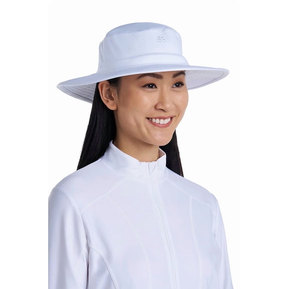 Coolibar Unisex Chlorine Resistant Hat - UPF 50+ Sun Protection - Brighton in White