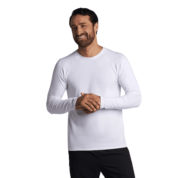 Coolibar Unisex Performance Long Sleeve T-Shirt - UPF 50+ Sun Protection - Suntect Defender Shirt in White