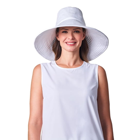 Coolibar Women's Beach Hat - UPF 50+ Sun Protection - Brittany in White