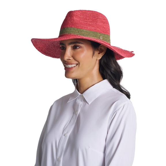 Coolibar Women's Crochet Fedora - UPF 50+ Sun Protection - Playa in Magnolia Pink