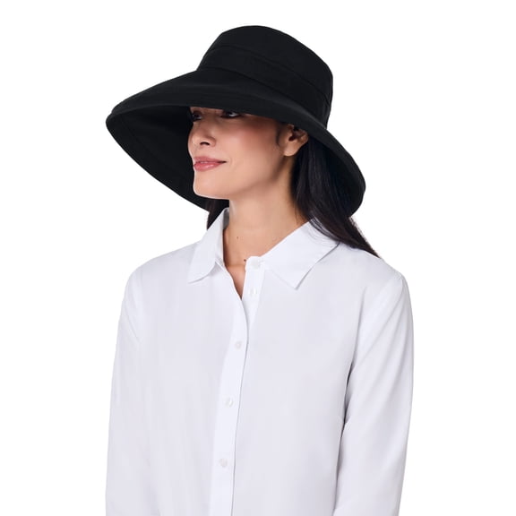 Coolibar Women's Kettle Brim Hat - UPF 50+ Sun Protection - Sydney in Black