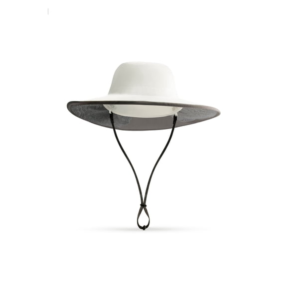 Coolibar Women's Sun Catcher Hat - UPF 50+ Sun Protection - Etta in White/Carbon Travel Medallion
