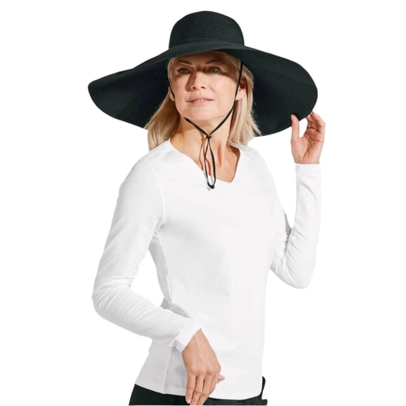 Coolibar Women's Ultra Wide Sun Hat - UPF 50+ Sun Protection - Shelby in Black