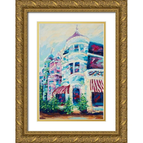 Coolick, Ann Marie 17x24 Gold Ornate Wood Framed with Double Matting Museum Art Print Titled - Small Town Corner