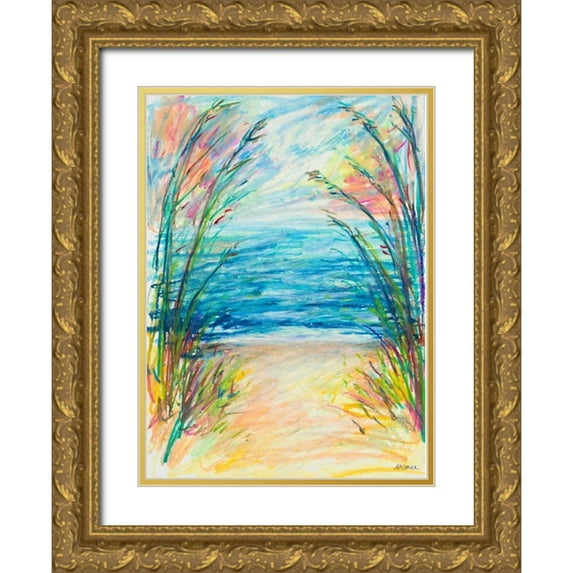 Coolick, Ann Marie 19x24 Gold Ornate Wood Framed with Double Matting Museum Art Print Titled - Path To The Water